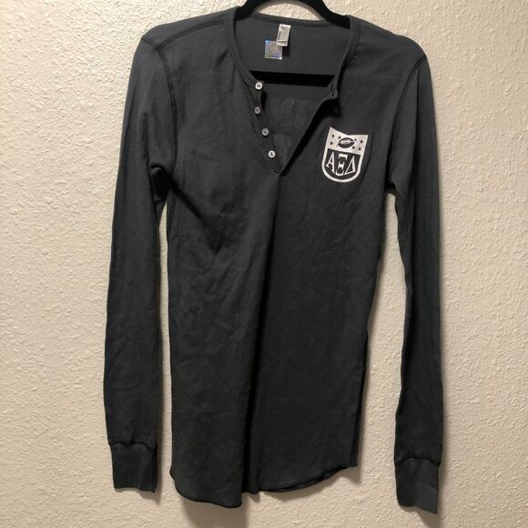 fraternity thermo top womens small gray lovin the crew long sleeve college da - Picture 1 of 11